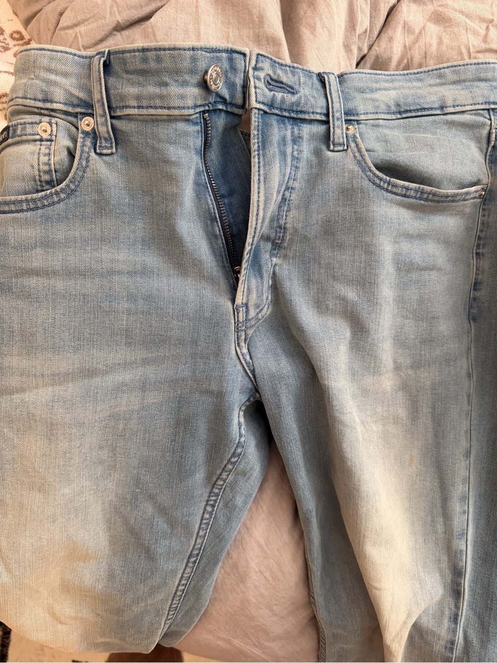 Calvin Klein Light Blue Slim Straight Jeans - Picture 4 of 5